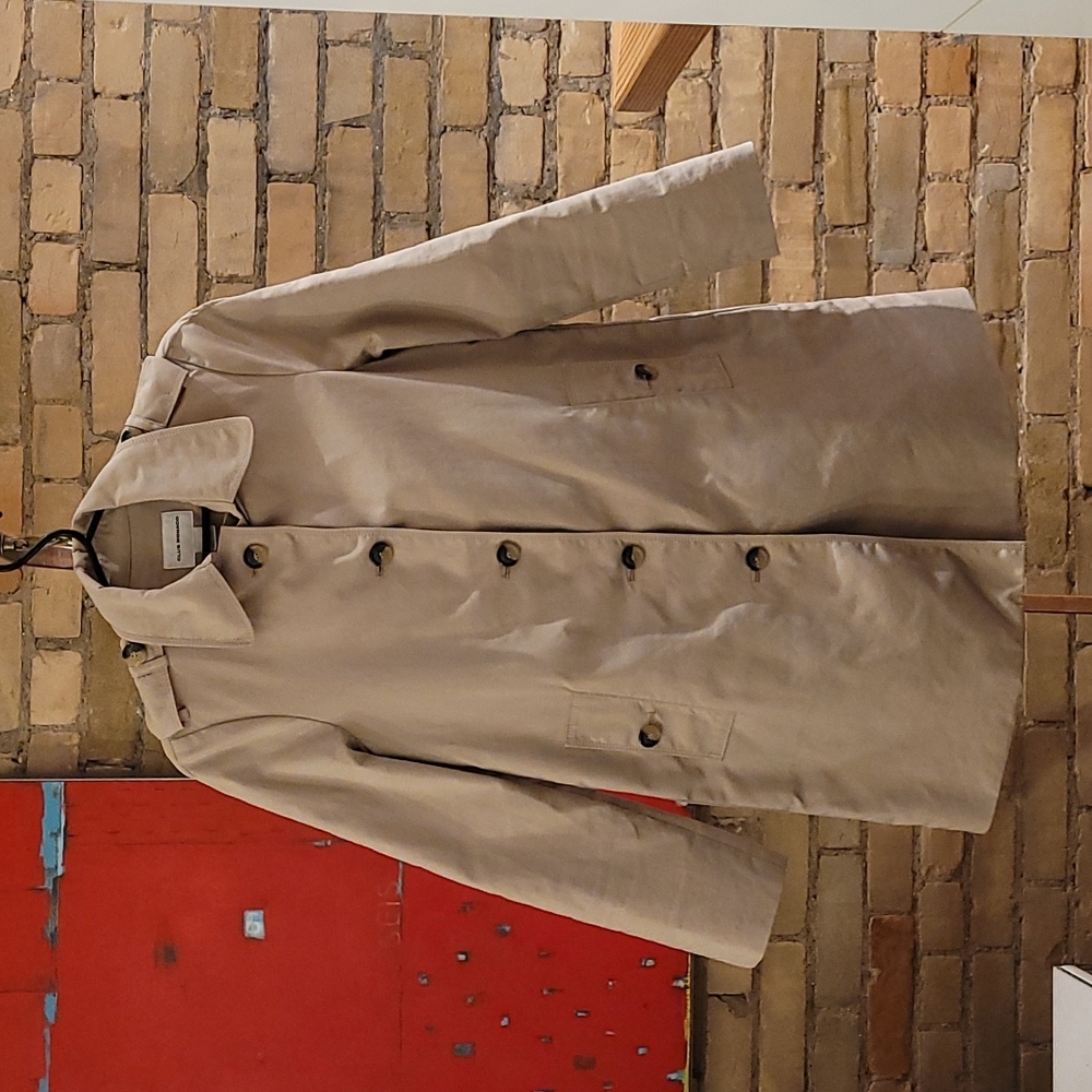 Club Monaco swing trench coat, size S, tan